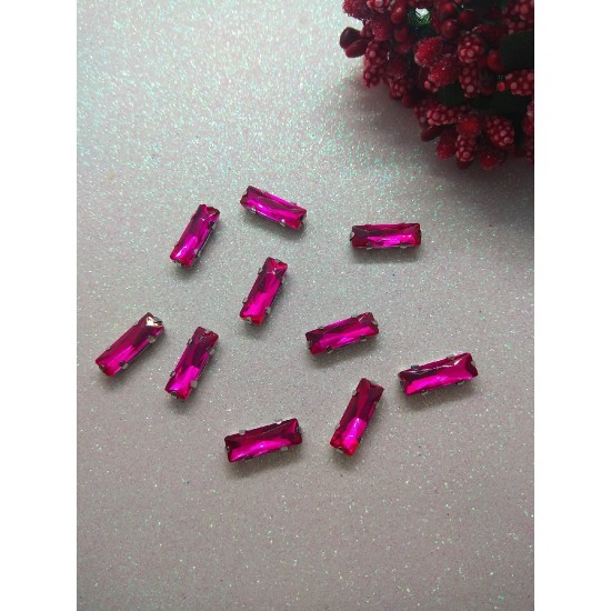 Стразы в цапах "Палочки" цв. малиновый, цена за 1 шт